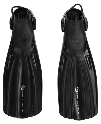 Obrázok produktu pre 2 ks potápačské plutvy čierne ergonomické s nastaviteľnými pružnými šnúrkami plutvy na šnorchlovanie na plávanie a freediving S
