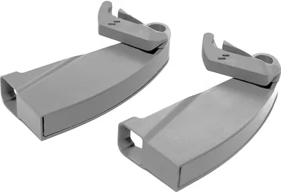 Two gray kitchen cabinet pull-out organizers are shown against a white background.