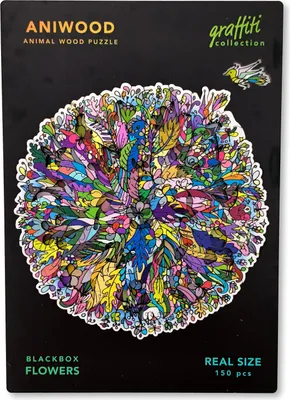 Immagine prodotto di ANIWOOD J7404M Puzzle Graffiti Flowers M 150 pezzi, legno, multicolore, 150 pezzi (1 set)