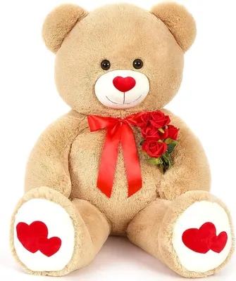 Imagen del producto de Oso de peluche, color marrón claro, 120 cm, juguete suave para niños