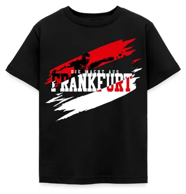 Produktbild von Spreadshirt Die Macht Aus Frankfurt Fußball Fan Kinder T-Shirt, 122/128 (7-8 Jahre), Schwarz