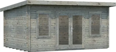 Produktbild von Palmako Gartenhaus Lisa 14,2 m² - 44 mm Grau tauchimprägniert