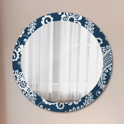 Produktbild von Spiegel - Mirror zum Wandspiegel Schlafzimmer – Schminkspiegel- paisley zusammenstellung- Ø80cm