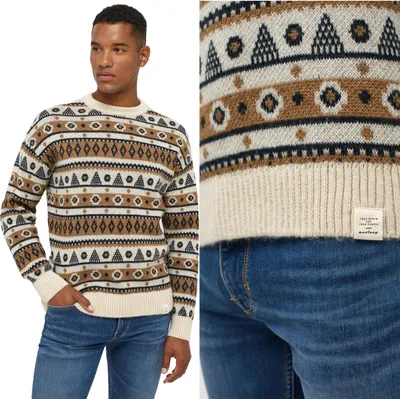 Produktbild von Mustang Emil C Norway Herrenpullover Carbon Streifen 1014438 4135