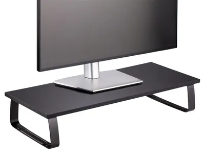 Produktbild von Monitorständer STANFORD Desktop-Organizer - Schwarz, Belastbar bis 20kg, 60x26x12cm, Bildschirmaufsatz