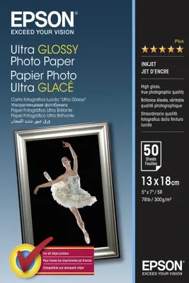 Zdjęcie produktu dla Epson C13S041944 Epson Ultra Glossy Photo Paper 13x18 cm, 50 Bl., 300 g S 041944