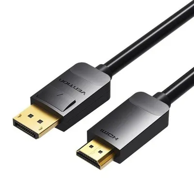 Produktbild von DisplayPort-auf-HDMI-Kabel, 3 m, Vention, Schwarz