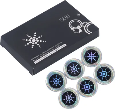 Produktbild von 6-dielna sada strieborných ochranných nálepiek s negatívnymi iónmi pre elektroniku, okrúhle, dobré lepenie, multifunkčné, EMF absorpcia tepla