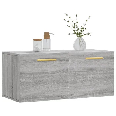 Produktbild von "2026 Aktion"Vitrinenschrank Moderner Look - Wandschrank für Toilettenartikel, Bücher - Grau Sonoma 80x36,5x35 cm Holzwerkstoff DEMöbel 1961413