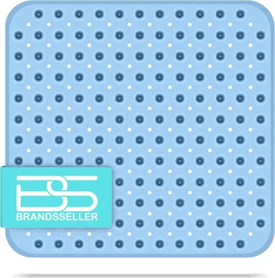 Produktbild von Rutschfeste Duschmatte 53 x 53 cm - Blaue Badmatte mit Noppen