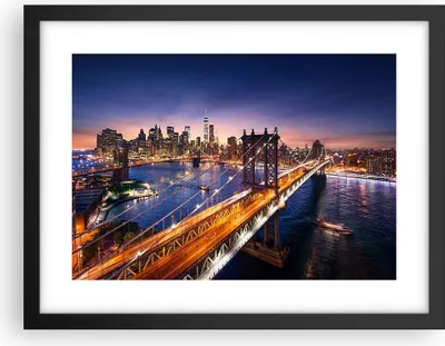 Produktbild von Gerahmtes Poster - Schwarzer Rahmen - Usa amerika new york manhattan - 40x30 cm - Wand Bild - Wanddeko - Wandbilder - Wandposter - Bilderrahmen - Bilder - Kunstdruck - Wandbild - P2BAA40x30-2820