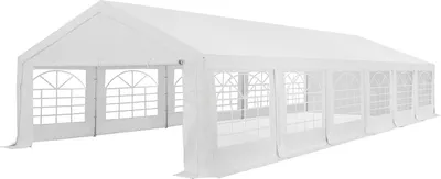 Produktbild von Juskys Partyzelt Gala 6 x 12 m - UV-Schutz Plane, flexible Seitenwände - Pavillon stabil, groß - Outdoor Party Garten - Zelt Festzelt Weiß