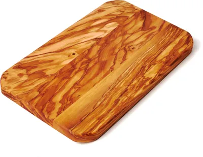 Produktbild von Schneidebrett aus Olivenholz, rechteckig mit gerundeten Ecken, geklebt 35 x 25 x 2,5 cm