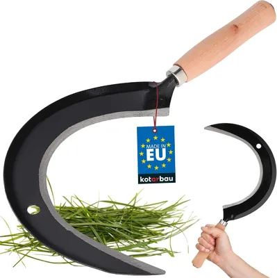 Immagine prodotto di Falce curva, 235 mm, falce, falce a lama, piccola falce da fieno, falce da giardino, falce manuale, piccola falce