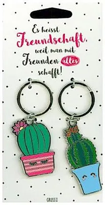 Produktbild von Schlüsselanhänger Set mit Kaktus "Freundschaft"