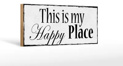 Produktbild von Holzschild Spruch 27x10cm this is my Happy Place