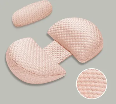 Produktbild von Topchances Schwangerschaftskissen für schwangere Frauen, Unterstützung für Rücken, Hüften, Beine, Bauch, Mutterschaftskissen mit abnehmbarem Baumwollbezug, Rosa