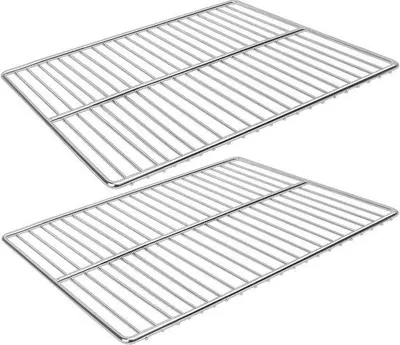 Zdjęcie produktu dla Wielofunkcyjny ruszt do grillowania na zewnątrz – ruszt ze stali nierdzewnej – zamiennik – 2 sztuki – 400 x 300 mm