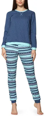 Produktbild von cornette Damen Schlafanzug 634 2016(Jeans/Türkis, S)