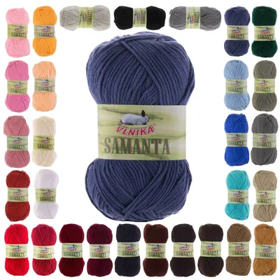 10 x 50g Strickgarn Samanta Uni Häkelgarn Strickwolle abendblau