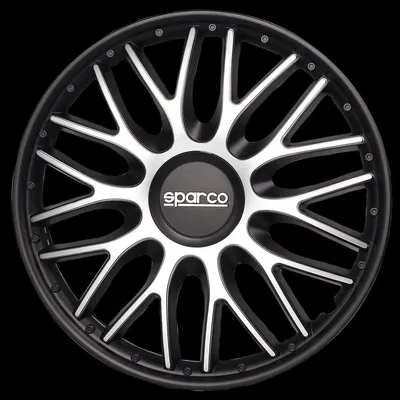 Produktbild von 13" Zoll Radkappen Silber Schwarz Radzierblenden Radblenden SPC1396SVBK SPARCO