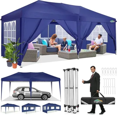 Image de COBIZI Pavillon pliable 3x6 Étanche à l'hiver Protection UV 6 parois latérales