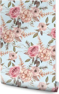 Produktbild von 10m VLIES TAPETE Rolle Aquarell Blumen Rosen wie gemalt 6560