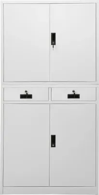 Zdjęcie produktu dla vidaXL Szafka biurowa jasnoszara 90x40x180 cm stalowa