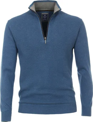Produktbild von REDMOND Casual Herren Troyer Langarm Regular-Fit Blau XXL