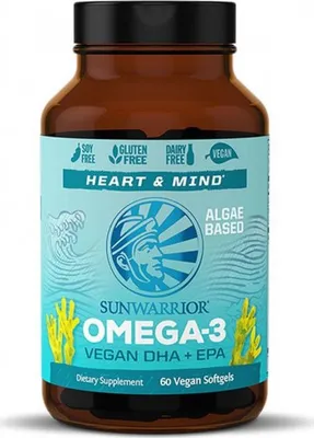 Produktbild von Sunwarrior Omega 3 Vegan DHA + EPA (60 Softgels) Unflavoured - Vitamine,  Mineralien & Gesundheit - Fettsäuren