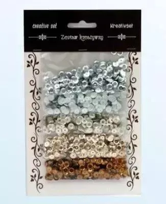 Produktbild von Zestaw cekiny srebrno brązowe 6mm 30g