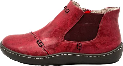 Produktbild von Venustein Damen Stiefeletten Plateau Boots Winterschuhe Gefüttert Reißverschluss 9619, Rot, Größe 38