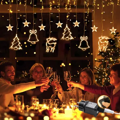 LED-Lichterkette 2,3 m, warmweiß, 138 LEDs, 8 Modi, Timer, IP44
