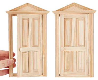2 Miniatur-Deurkozijnen aus Holz, 1:12, 17,7×10,3×1,3 cm