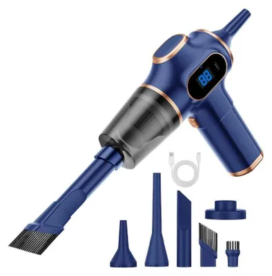 Produktbild von Mini Staubsauger - Handstaubsauger für Auto und Haushalt - Kabellos 12 V - HEPA-Filter - 60 W - Beutellos - <0,5 l - Blau