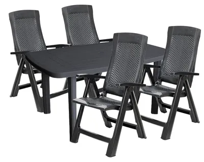 Productafbeelding van Zitmeubelset voor de tuin, 5-delig, antracietkleurig