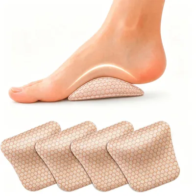 Produktbild von COOL-i 2 Paar Gel Fußgewölbe Pads, selbstklebende Fußgewölbeunterstützung, zuschneidbar, wiederverwendbar, transparent