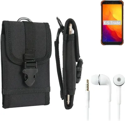 Produktbild von K-S-Trade Holster Schutz Hülle kompatibel mit Blackview BV4900S Gürteltasche Handy Hülle Tasche outdoor Seitentasche schwarz 1x + Kopfhörer