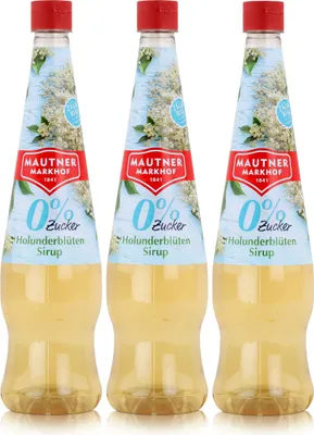 Produktbild von Mautner Getränkesirup Holunderblüte 0% Zucker 0,7L - Softdrink (3er Pack)
