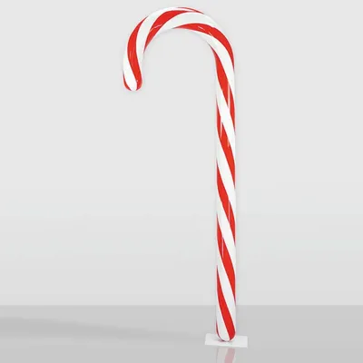 Produktbild von Casa Padrino XXL Deko Zuckerstange Weiß / Rot H. 235 cm - Weihnachts Dekoration
