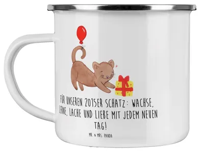 Produktbild von Mr. & Mrs. Panda Emaille Tasse 2015 Geburtstag - Weiß - Geschenk, Blechtasse, Abenteuer, Geburtstagsgeschenk, Feiern, Happy Birthday, Geburtstagsjahr, Teetasse, Alter