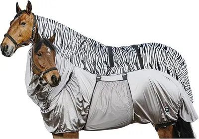 Produktbild von '- Ekzemerdecke | Fliegendecke mit abschwitzender Wirkung | Pferdedecke mit Bauchlatz & verstellbaren Riemen & Bändern | Abschwitzdecke Pferd & Pony | Stalldecke in Grau | 150 cm