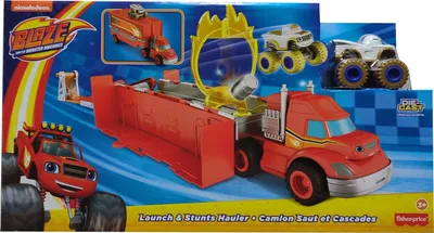 Produktbild von Blaze und die Monstermaschinen Stunt-Transporter-Spielset