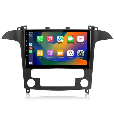 Obrázok produktu pre Carplay 9'' Android 14 4+64 GB autorádio s GPS navigáciou pre Ford S-Max 2007–2008, RDS, DSP, FM, Wi-Fi, Bluetooth, DAB+, SWC