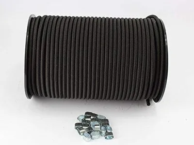 Produktbild von 6mm schwarzes Expanderseil 30m mit 10 Würgeklemmen