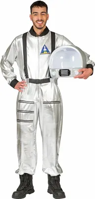 Produktbild von Astronauten Kostüm "Tobias" für Erwachsene | Silber Metallic Größe: L