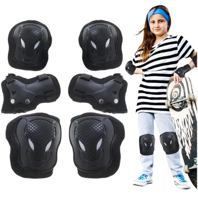 Produktbild von Protektorenset Knie Ellenbogen Handgelenk Skates Bike Scooter Schwarz