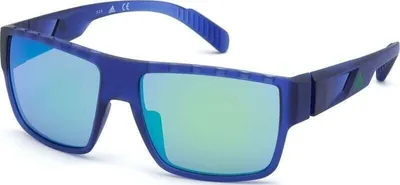 Produktbild von Adidas SP0006 91Q Transparent Frosted Eletric Blue/Grey Mirror Green Blue Sportbrillen