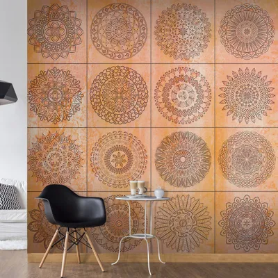 Immagine prodotto di PURO TAPETE autoadesivo 10m muro tatuaggio decorativo mobili foglio decorativo foglio foto pannello adesivo muro poster muro adesivo - Mandala Ornament f-A-0525-j-b
