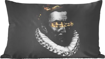 Produktbild von MuchoWow® Zierkissen Sofakissen Wohnzimmer Dekokissen 50x30 cm Wilhelm von Oranien - Adriaen Thomasz - Gold - Wohnzimmerdekoration - Polster mit Photo
